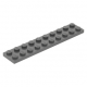 LEGO lapos elem 2x10, sötétszürke (3832)